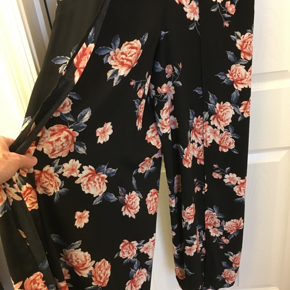 Xhilaration Black Floral Maxi Jumpsuit, Sz XS / S - Picture 11 of 16